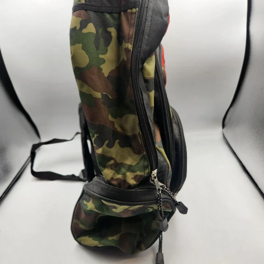 TrailMaker Camo Backpack Red and Green Compass Logo Outdoor Hiking School Bag‎